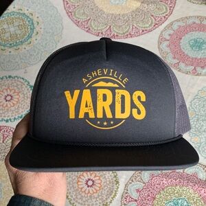 Asheville Yards Concert Venue Foam Panel SnapBack Flat Rim Trucker Hat NWOT